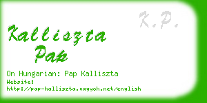 kalliszta pap business card